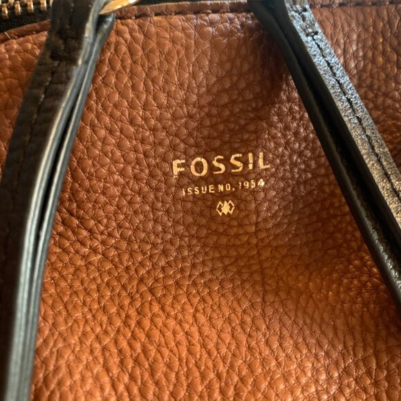 FOSSIL BROWN & BLACK SYDNEY SATCHEL - Picture 4 of 10